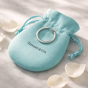 Single Tiffany & Co. 1837 Silver Hoop